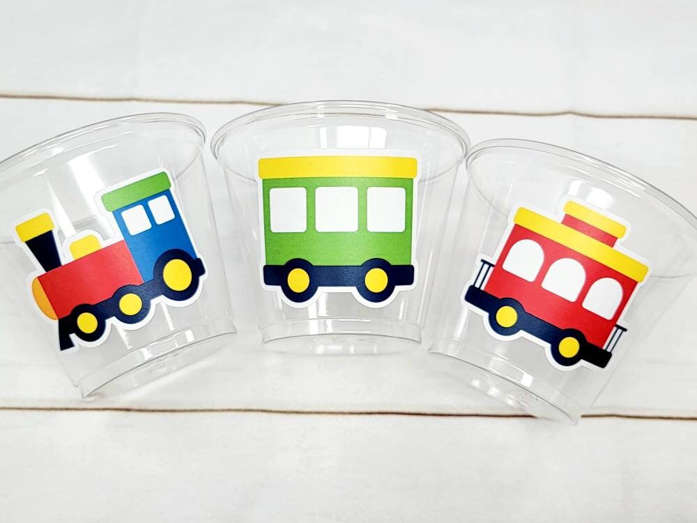 Train Cups, Train Party Favors, Train Birthday Favors, Train Party Cups, Train Birthday Decorations, Train Party Supplies