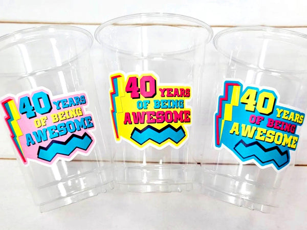 40th PARTY CUPS - 1982 Cups 40th Birthday Party 40th Birthday Favors 40th Party Cups 40th Party Decorations 1982 Birthday Party Cups 80s Cup