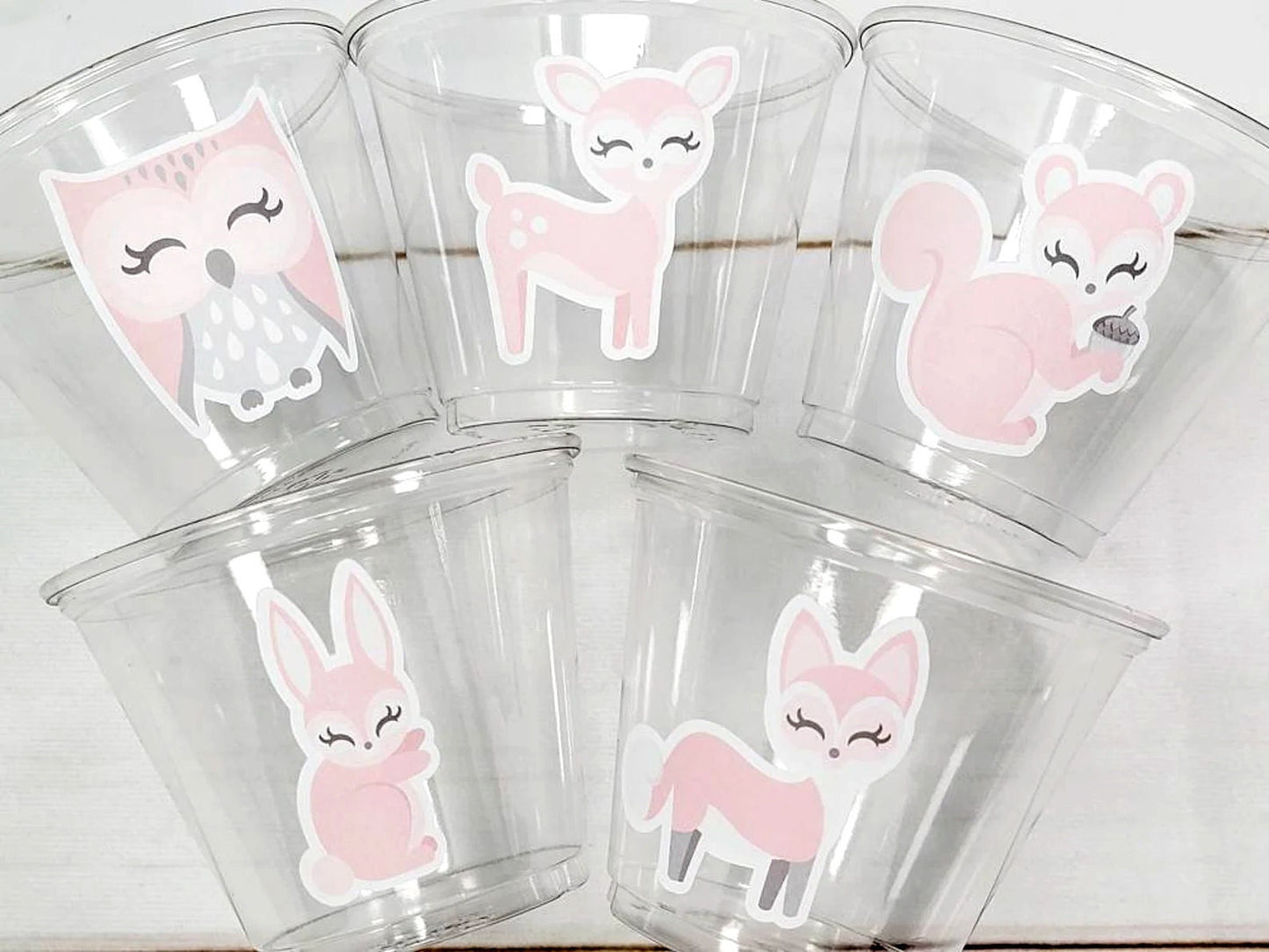 GIRL WOODLAND PARTY Cups- Woodland Cups Woodland Animals Woodland Decorations Woodland Birthday Woodland Baby Shower Woodland Birthday Party