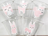 GIRL WOODLAND PARTY Cups- Woodland Cups Woodland Animals Woodland Decorations Woodland Birthday Woodland Baby Shower Woodland Birthday Party