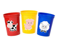 FARM ANIMAL CUPS - Cow party cups Pig party cups Sheep Party cups Farm Birthday Farm Decorations Farm Party Farm animal favors Farm cups