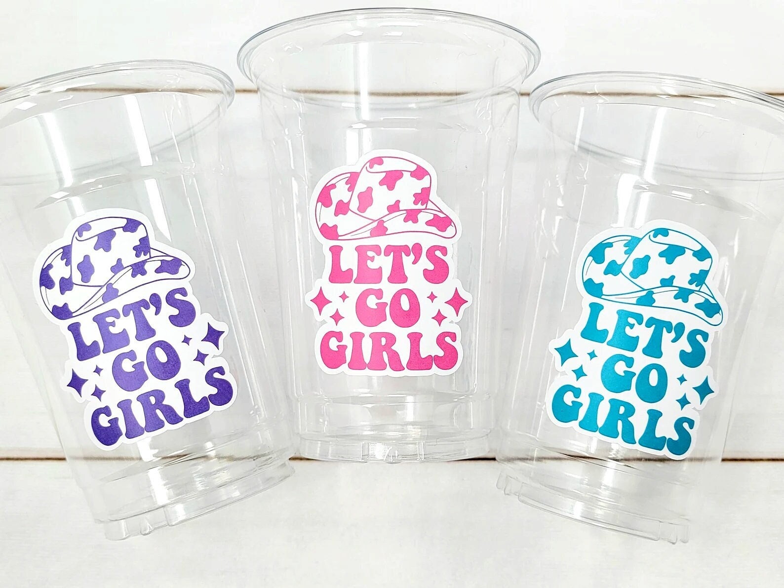 COWGIRL PARTY CUPS - Cowgirl Cups Cowgirl Party Decorations Cowgirl Bachelorette Party Cowgirl Hat Birthday Rodeo Party Cups Let's Go Girls