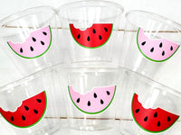 WATERMELON PARTY CUPS - Watermelon Party Favors Watermelon Treat Cups Watermelon Birthday One in a Melon First Birthday 1st Birthday
