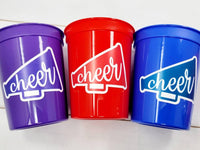CHEERLEADING PARTY CUPS - Cheer Party Cups Cheerleader Party Cups Cheer Birthday Party Cheer Party Favors Cheer Baby Shower Cups Cheer Squad