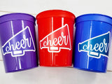 CHEERLEADING PARTY CUPS - Cheer Party Cups Cheerleader Party Cups Cheer Birthday Party Cheer Party Favors Cheer Baby Shower Cups Cheer Squad