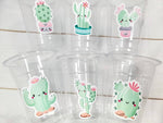 CACTUS PARTY CUPS - Cactus Birthday Fiesta Cups Cactus Party Decorations Cactus Baby Shower Decorations Llama Birthday Decorations Cactus