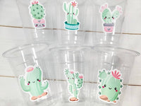 CACTUS PARTY CUPS - Cactus Birthday Fiesta Cups Cactus Party Decorations Cactus Baby Shower Decorations Llama Birthday Decorations Cactus