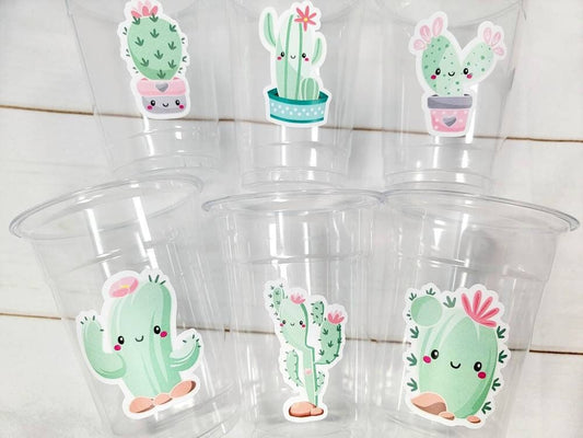 CACTUS PARTY CUPS - Cactus Birthday Fiesta Cups Cactus Party Decorations Cactus Baby Shower Decorations Llama Birthday Decorations Cactus