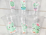 CACTUS PARTY CUPS - Cactus Birthday Fiesta Cups Cactus Party Decorations Cactus Baby Shower Decorations Llama Birthday Decorations Cactus