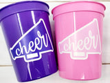 CHEERLEADING PARTY CUPS - Cheer Party Cups Cheerleader Party Cups Cheer Birthday Party Cheer Party Favors Cheer Baby Shower Cups Cheer Squad
