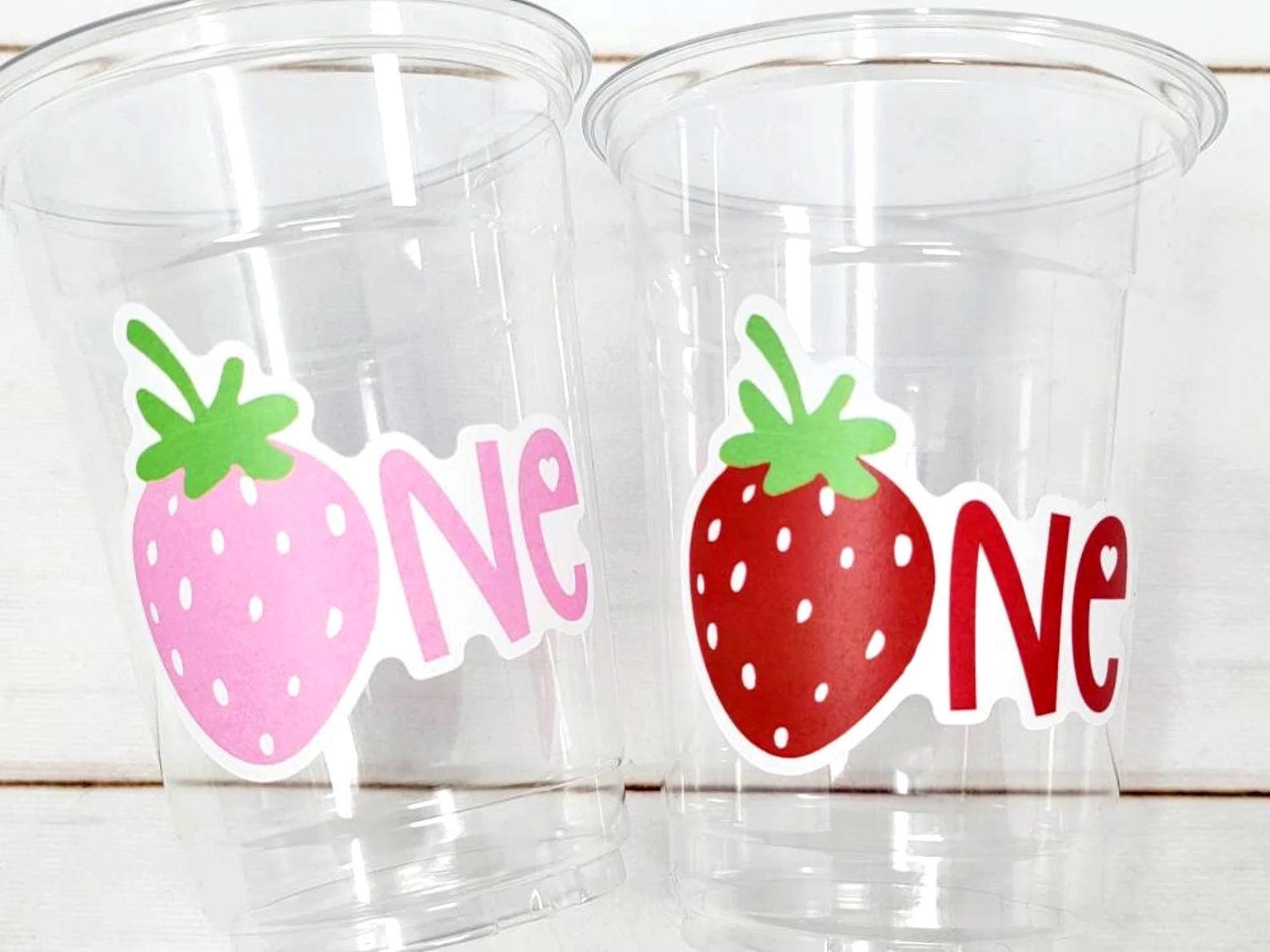 STRAWBERRY PARTY CUPS - Strawberry Birthday Cups Strawberry Cups First Birthday Strawberry Party Decorations Strawberry Baby Shower
