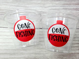 FISHING PARTY CUPS - Gone Fishing Party Fishing Party Favors Fishing Bobber Decorations Fishing Birthday Fishing Party Bait Bobber Fish Cups