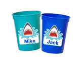 SHARK PARTY CUPS - Shark Treat Cups Shark Birthday Cups Shark Birthday Party Cups Shark Party Favors Shark Party Supplies Shark Decorations