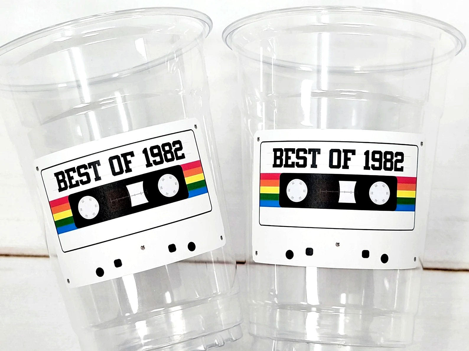 40th PARTY CUPS - Best of 1982 40th Birthday Party 40th Birthday Favors 40th Party Cups 40th Party Decorations 1982 Birthday Party Cups 80s