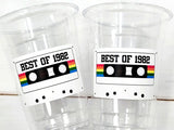 40th PARTY CUPS - Best of 1982 40th Birthday Party 40th Birthday Favors 40th Party Cups 40th Party Decorations 1982 Birthday Party Cups 80s