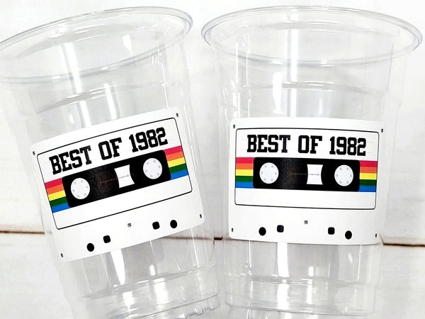 40th PARTY CUPS - Best of 1982 40th Birthday Party 40th Birthday Favors 40th Party Cups 40th Party Decorations 1982 Birthday Party Cups 80s