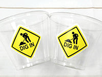 CONSTRUCTION PARTY CUPS - Dig In Party Cups Construction Truck Cups Construction Birthday Construction Party Construction Decorations
