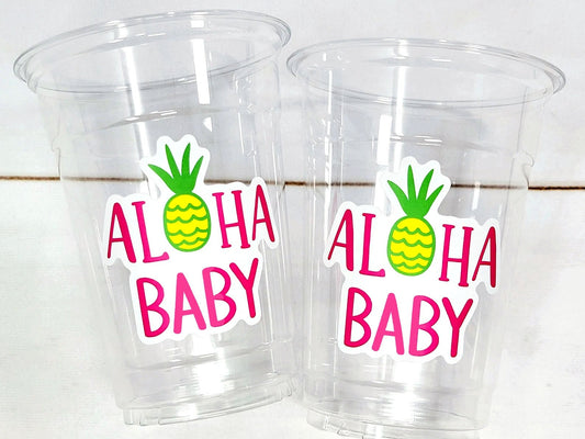 LUAU PARTY CUPS - Aloha Party Cups Luau Party Decoration, Luau Party Supplies Luau Baby Shower Tropical Party Decorations Hawaii Party Luau