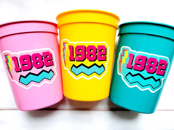 40th PARTY CUPS - Best of 1982 40th Birthday Party 40th Birthday Favors 40th Party Cups 40th Party Decorations 1982 Birthday 80's Party Cup