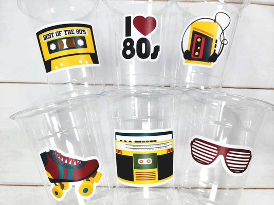 I Love the 80'S PARTY CUPS - 80's Birthday Cups 80's Party Cups 80's Decorations 80's Birthday Party 80's Birthday Party Decorations 80s 90s