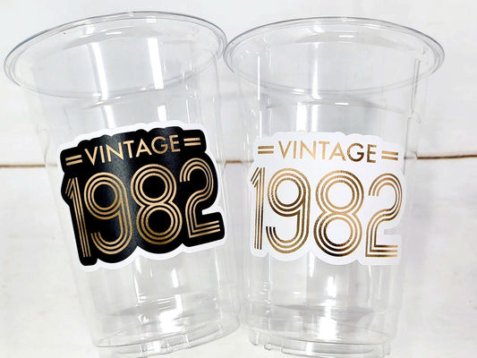 40th PARTY CUPS - Vintage 1982 40th Birthday Party 40th Birthday Favors 40th Party Cups 40th Party Decorations 1982 Birthday Party Cups
