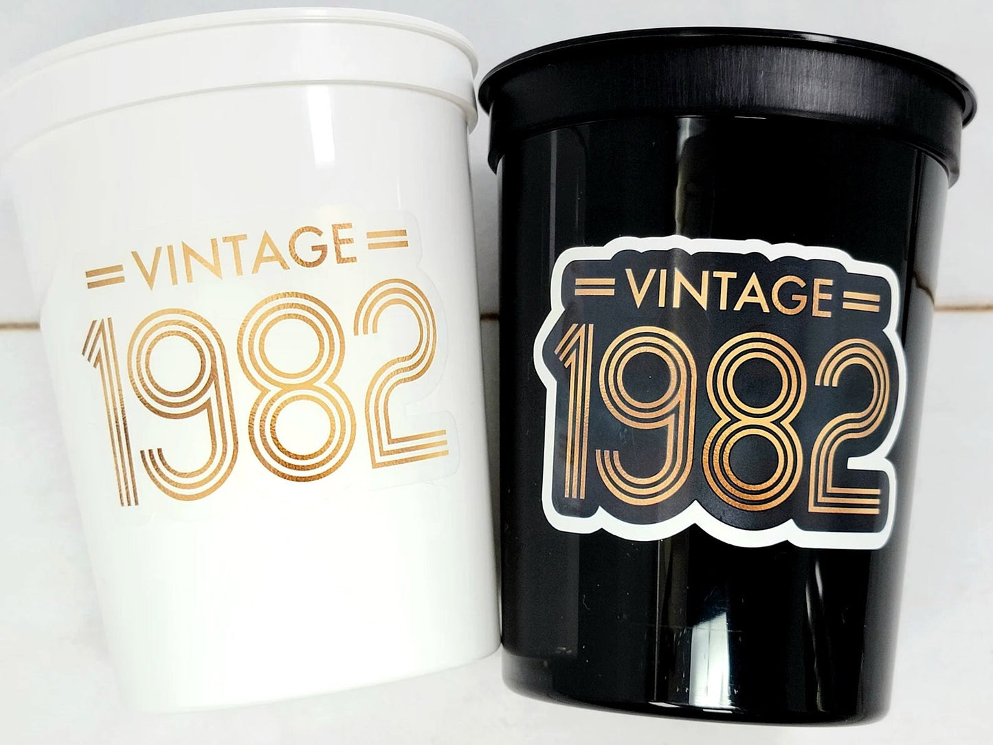 40th PARTY CUPS - Reusable Vintage 1982 40th Birthday Party 40th Birthday Favors 40th Party Cups 40th Party Decorations 1982 Birthday Party