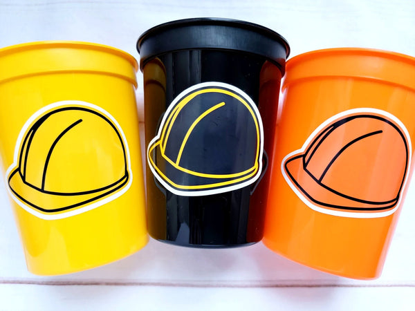 CONSTRUCTION PARTY CUPS - Construction Truck Cups Construction Truck Cups Construction Birthday Construction Party Construction Decorations