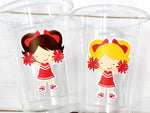 CHEERLEADER PARTY CUPS - Cheer Party Cups Cheerleader Party Cups Cheer Birthday Party Cheer Party Favors Cheer Baby Shower Cups Cheer Squad