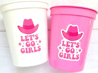 COWGIRL PARTY CUPS - Cowgirl Cups Cowgirl Party Decorations Cowgirl Bachelorette Party Cowgirl Hat Birthday Rodeo Party Cups Let's Go Girls