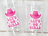 COWGIRL PARTY CUPS - Cowgirl Cups Cowgirl Party Decorations Cowgirl Bachelorette Party Cowgirl Hat Birthday Rodeo Party Cups Let's Go Girls