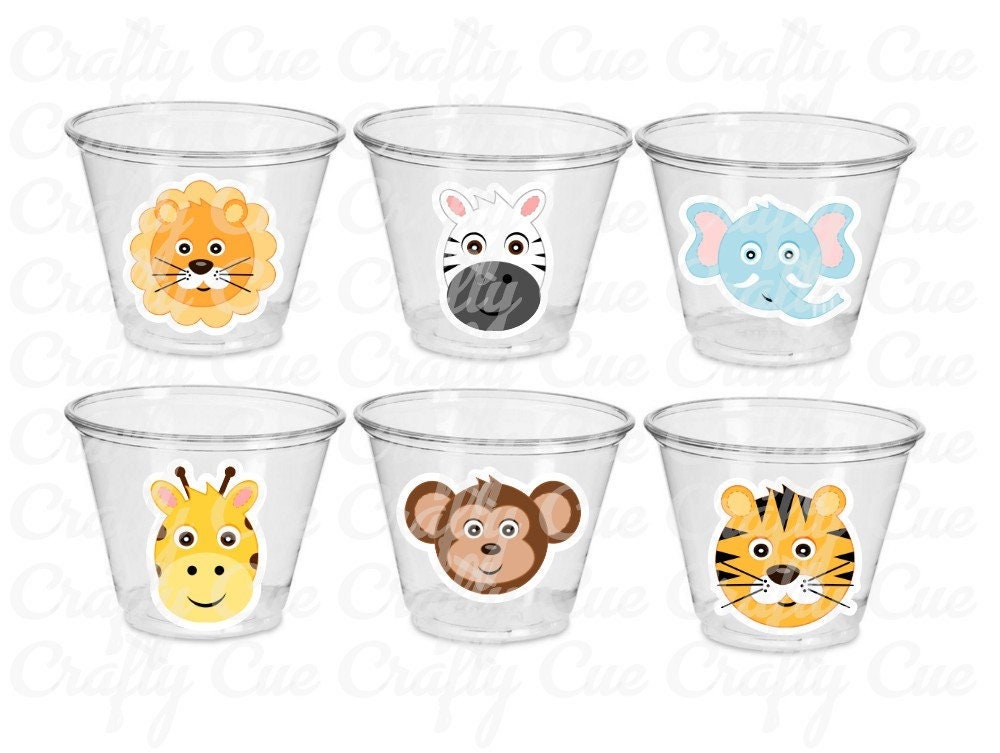 JUNGLE PARTY CUPS Jungle Birthday Cups Safari Birthday Safari Party Safari Decorations Safari Baby Shower Safari Favors Jungle Party Cups