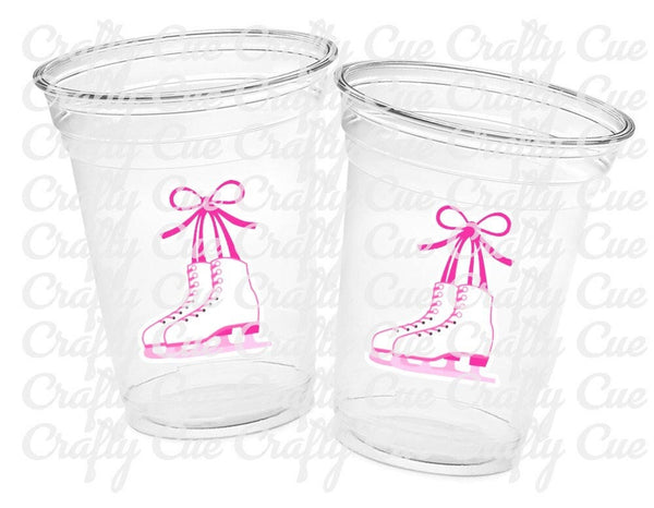 ICE SKATE PARTY Cups - Ice Skating Birthday Cups Skate Party Favors Skating Party Cups Roller Skating Birthday Figure Skating Birthday Party
