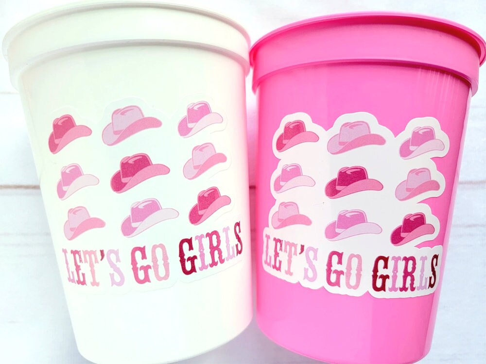 COWGIRL PARTY CUPS - Cowgirl Cups Cowgirl Party Decorations Cowgirl Bachelorette Party Cowgirl Hat Birthday Rodeo Party Cups Let's Go Girls