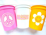 70'S PARTY CUPS - 70's Birthday Cups 70's Party Cups 70's Decorations 70's Birthday Party 70's Birthday Party Decorations Hippie Party Decor