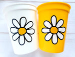 DAISY CUPS - Daisy Birthday Party Cups Daisy Baby Shower Cups Floral Flower Party Cups Daisy Party Favors Daisy Flower Cup 70S Party Cups