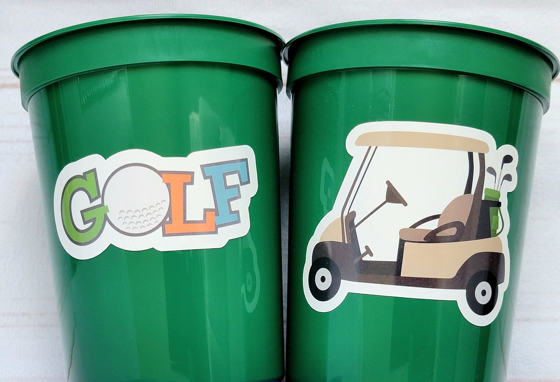 GOLF PARTY CUPS - Golfing Party Cups Golf Birthday Golf Party Golf Decorations Golf Party Supplies Golfing Cups Golf Cups Golf Favors