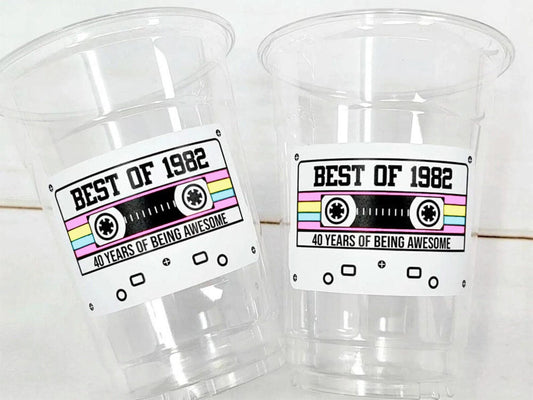 40th BIRTHDAY PARTY Cups - 40th Birthday Party cups, 40th Birthday Party, Best of 1982 Birthday, Vintage 40th Birthday, 40th Birthday Party