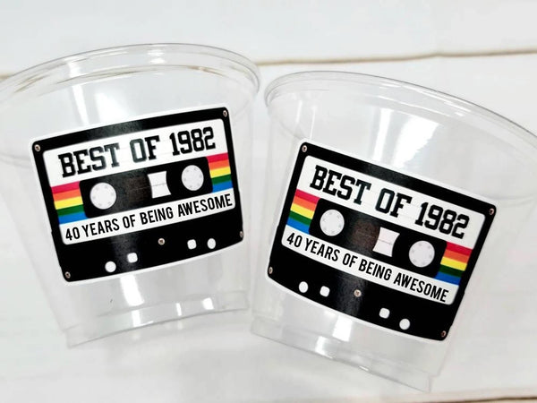40th PARTY CUPS - Best of 1982 40th Birthday Party 40th Birthday Favors 40th Party Cups 40th Party Decorations 1982 Birthday Party Cups