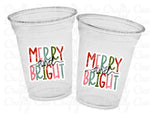 CHRISTMAS PARTY CUPS -Disposable 16oz Party Cups Christmas Party Favors Christmas Gifts Merry Cups and Bright Teachers Gift Gift for Teacher