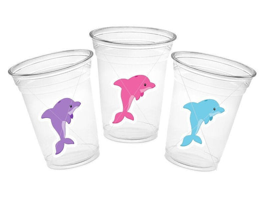 DOLPHIN PARTY CUPS - Dolphin Cups Dolphin Birthday Party Dolphin Party Decorations Under The Sea Party Cups Dolphin Party Supplies Dolphins