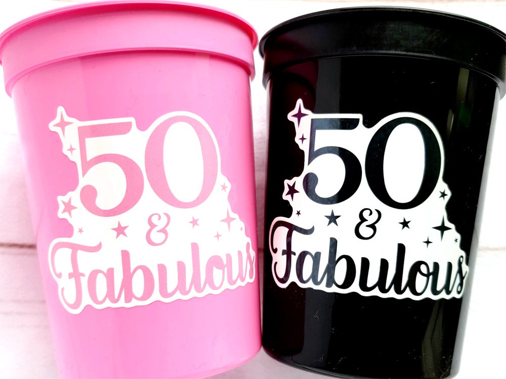 Vintage 50th Birthday Party Cups & Decorations  CRAFTY CUE