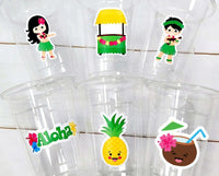 LUAU PARTY CUPS - Aloha Party Cups Luau Party Decoration, Luau Party Supplies Luau Baby Shower Tropical Party Decorations Hawaii Party Luau