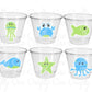 UNDER THE SEA Party Cups - Under the Sea Birthday Under the Sea Party Crab Cups Octopus Cups Whale Cups, Ocean Birthday Ocean Party Sea