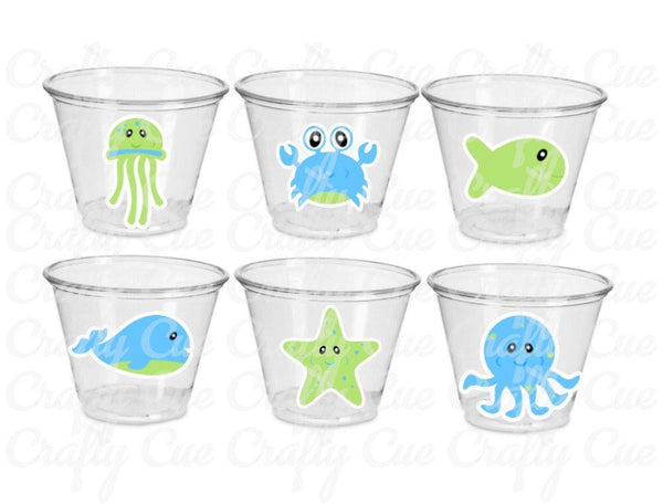 UNDER THE SEA Party Cups - Under the Sea Birthday Under the Sea Party Crab Cups Octopus Cups Whale Cups, Ocean Birthday Ocean Party Sea