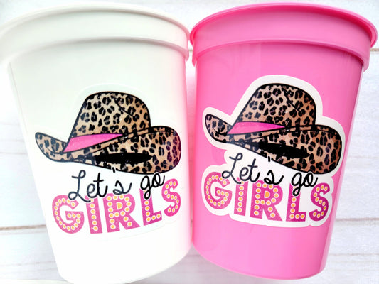 COWGIRL PARTY CUPS - Cowgirl Cups Cowgirl Party Decorations Cowgirl Bachelorette Party Cowgirl Hat Birthday Rodeo Party Cups Let's Go Girls