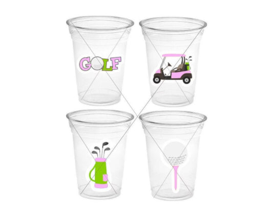 GOLF PARTY CUPS - Girl Golfing Party Cups Golf Birthday Golf Party Golf Decorations Golf Party Supplies Golfing Cups Golf Cups Golf Favors