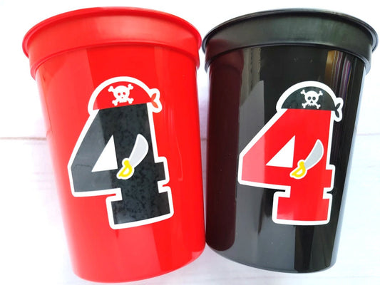 PIRATE PARTY CUPS - Pirate Cups Pirate Birthday Pirate Party Decorations Pirate Birthday Party Pirate Party Supplies Pirate Happy Birthday
