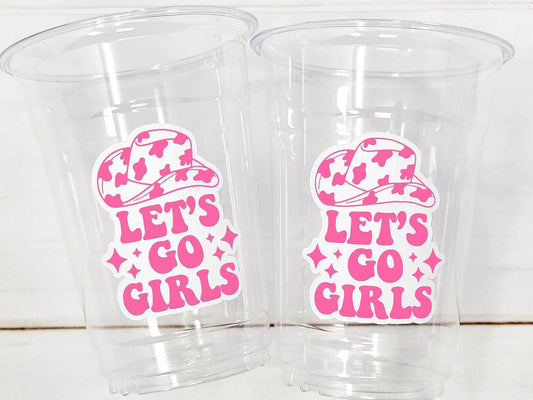 COWGIRL PARTY CUPS - Cowgirl Cups Cowgirl Party Decorations Cowgirl Bachelorette Party Cowgirl Hat Birthday Rodeo Party Cups Let's Go Girls
