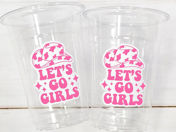 COWGIRL PARTY CUPS - Cowgirl Cups Cowgirl Party Decorations Cowgirl Bachelorette Party Cowgirl Hat Birthday Rodeo Party Cups Let's Go Girls