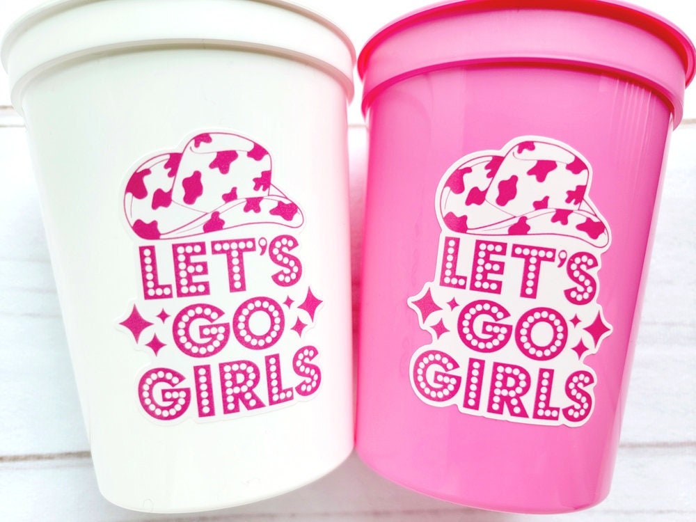 COWGIRL PARTY CUPS - Cowgirl Cups Cowgirl Party Decorations Cowgirl Bachelorette Party Cowgirl Hat Birthday Rodeo Party Cups Let's Go Girls